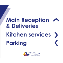 Directional signage, deliveries. ID 22296