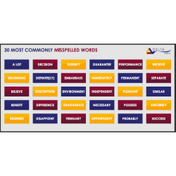 English board, commonly misspelt words. ID Archive Darton