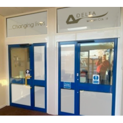 Etched effect, frosted vinyls, windows, doors.  ID 21682