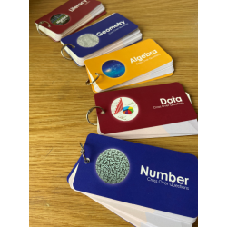 Maths flash cards, keyring cards, geometry, algebra, data, numbers. ID 22245 b